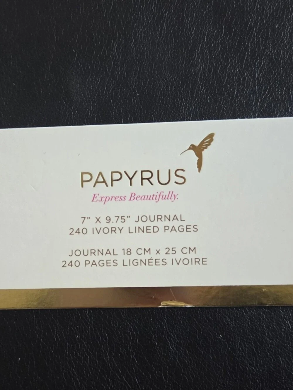 Papyrus Softcover Black Journal Notebook With Ivory Lined Pages